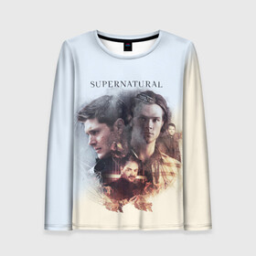 Женский лонгслив 3D с принтом Supernatural в городе Новоалтайск, 100% полиэстер | длинные рукава, круглый вырез горловины, полуприлегающий силуэт | castiel | crowley | dean winchester | sam winchester | sn | spn | supernatural | vdzabma | дин винчестер | кастиель | кастиэль | кроули | сверхъестественное | сн | спн | сэм винчестер