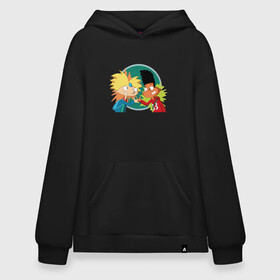 Худи SuperOversize хлопок с принтом Hey Arnold!  в городе Новоалтайск, 70% хлопок, 30% полиэстер, мягкий начес внутри | карман-кенгуру, эластичная резинка на манжетах и по нижней кромке, двухслойный капюшон
 | мульсериалы | мультфильмы 90 х | никелодеон | ностальгия | нулевые | эй арнольд