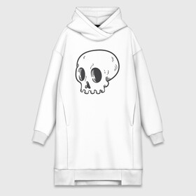 Платье-худи хлопок с принтом Мертвый Аякс в городе Новоалтайск,  |  | skull | иллюстрация | стикер | ужастик | череп