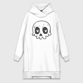Платье-худи хлопок с принтом Влюбленный Аякс в городе Новоалтайск,  |  | skull | иллюстрация | стикер | ужастик | череп