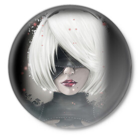Значок с принтом YoRHa Nier (Z) в городе Новоалтайск,  металл | круглая форма, металлическая застежка в виде булавки | automata | bayonetta | drakengard | nier | nier automata | rpg | yorha | yorha 2b | компьютерная игра | ниэр | рпг