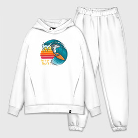 Мужской костюм хлопок OVERSIZE с принтом Акула серфер в городе Новоалтайск,  |  | shark | surf | акула | акулы | жители | клыки | море | морские | океан | рыба | серфер