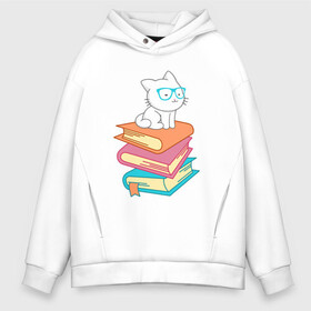 Мужское худи Oversize хлопок с принтом Book Cat в городе Новоалтайск, френч-терри — 70% хлопок, 30% полиэстер. Мягкий теплый начес внутри —100% хлопок | боковые карманы, эластичные манжеты и нижняя кромка, капюшон на магнитной кнопке | animal | book | cat | cute | kitty | meow | друг | животные | киска | китти | книга | книги | кот | котенок | котик | котэ | кошечка | кошка | милый | мур | мяу | питомец