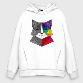 Мужское худи Oversize хлопок с принтом Color Cat в городе Новоалтайск, френч-терри — 70% хлопок, 30% полиэстер. Мягкий теплый начес внутри —100% хлопок | боковые карманы, эластичные манжеты и нижняя кромка, капюшон на магнитной кнопке | animal | cat | cute | kitty | meow | друг | животные | киска | китти | кот | котенок | котик | котэ | кошечка | кошка | милый | мур | мяу | питомец