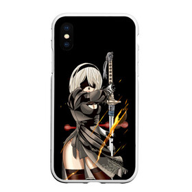 Чехол для iPhone XS Max матовый с принтом Nier Automata в городе Новоалтайск, Силикон | Область печати: задняя сторона чехла, без боковых панелей | 2b | action | b2 | nier automata | nier gestalt | nier replicant | ниар | ниар автомата | ниер автомата | нир | экшн