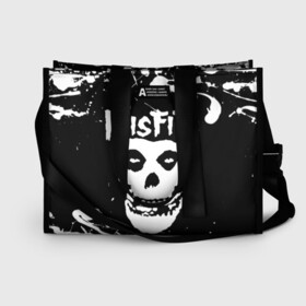 Сумка-шоппер 3D с принтом MISFITS [4] в городе Новоалтайск, 100% полиэстер | застегивается на металлическую кнопку; внутренний карман застегивается на молнию. Стенки укреплены специальным мягким материалом, чтобы защитить содержимое от несильных ударов
 | misfits | music | rock | мисфитс | музыка | рок