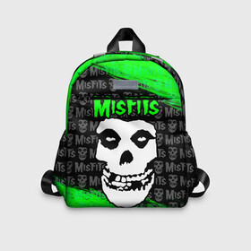 Детский рюкзак 3D с принтом MISFITS [3] в городе Новоалтайск, 100% полиэстер | лямки с регулируемой длиной, сверху петелька, чтобы рюкзак можно было повесить на вешалку. Основное отделение закрывается на молнию, как и внешний карман. Внутри дополнительный карман. По бокам два дополнительных кармашка | misfits | music | rock | мисфитс | музыка | рок
