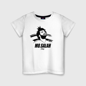 Детская футболка хлопок с принтом MO.SALAH KING в городе Новоалтайск, 100% хлопок | круглый вырез горловины, полуприлегающий силуэт, длина до линии бедер | basel | champion | chelsea | fifa | lfc | liverpool | mo salah | mohamed salah | mokawloon | roma | soccer | uefa | базель | египет | ливерпуль | лига чемпионов | лфк | мокавлун | мохаммед салах | рома | уефа | фифа | футбол