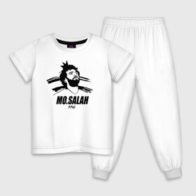Детская пижама хлопок с принтом MO.SALAH KING в городе Новоалтайск, 100% хлопок |  брюки и футболка прямого кроя, без карманов, на брюках мягкая резинка на поясе и по низу штанин
 | Тематика изображения на принте: basel | champion | chelsea | fifa | lfc | liverpool | mo salah | mohamed salah | mokawloon | roma | soccer | uefa | базель | египет | ливерпуль | лига чемпионов | лфк | мокавлун | мохаммед салах | рома | уефа | фифа | футбол