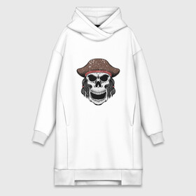 Платье-худи хлопок с принтом Череп пирата в городе Новоалтайск,  |  | captain | pirate | skull | капитан | пират | череп | штурвал