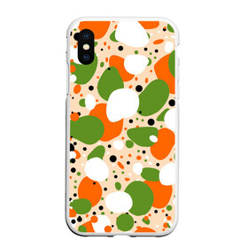 Чехол для iPhone XS Max матовый с принтом Пятна и точки в городе Новоалтайск, Силикон | Область печати: задняя сторона чехла, без боковых панелей | зеленый | оранжевый | пятна | точки