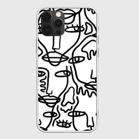 Чехол для iPhone 12 Pro Max с принтом Many faces в городе Новоалтайск, Силикон |  | face | many faces | one line | много лиц | одна линия