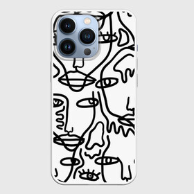 Чехол для iPhone 13 Pro с принтом Many faces в городе Новоалтайск,  |  | face | many faces | one line | много лиц | одна линия