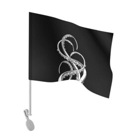 Флаг для автомобиля с принтом Octopus Black and White в городе Новоалтайск, 100% полиэстер | Размер: 30*21 см | fish | kraken | ocean spirit | octopus | sea | summer | вода | водный мир | животные | зверь | кальмар | кракен | лето | монстр | море | морская живность | морские обитатели | осьминог | отпуск | рыба | черно белый | чуд