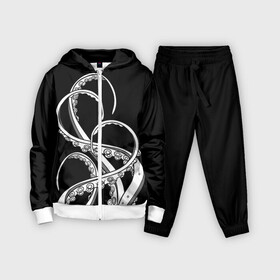 Детский костюм 3D с принтом Octopus Black and White в городе Новоалтайск,  |  | fish | kraken | ocean spirit | octopus | sea | summer | вода | водный мир | животные | зверь | кальмар | кракен | лето | монстр | море | морская живность | морские обитатели | осьминог | отпуск | рыба | черно белый | чуд