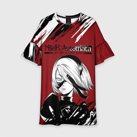 Детское платье 3D с принтом ЙоРХа | Nier Automata (Z) в городе Новоалтайск, 100% полиэстер | прямой силуэт, чуть расширенный к низу. Круглая горловина, на рукавах — воланы | Тематика изображения на принте: automata | bayonetta | drakengard | nier | nier automata | rpg | yorha | yorha 2b | йорха | компьютерная игра | ниэр | рпг