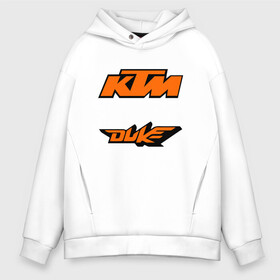 Мужское худи Oversize хлопок с принтом KTM DUKE / КТМ ДЮК в городе Новоалтайск, френч-терри — 70% хлопок, 30% полиэстер. Мягкий теплый начес внутри —100% хлопок | боковые карманы, эластичные манжеты и нижняя кромка, капюшон на магнитной кнопке | Тематика изображения на принте: ktm | ktm duke | motorcycle. | байк | байкер | ктм | ктм дюк | мотоспорт | мототехника | мотоцикл | мотоциклист | скутер