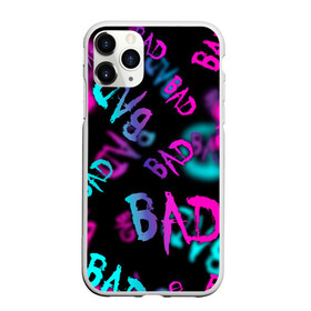 Чехол для iPhone 11 Pro Max матовый с принтом BAD в городе Новоалтайск, Силикон |  | граффити | неоновая надпись | пафосная надпись | прикольная надпись | холодные цвета