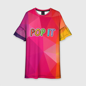 Детское платье 3D с принтом POP IT | ПОП ИТ (Z) в городе Новоалтайск, 100% полиэстер | прямой силуэт, чуть расширенный к низу. Круглая горловина, на рукавах — воланы | 2021 | pop it | антистресс | лопни | лопни это | поп ит | попыт | симпл димпл