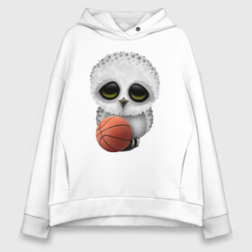 Женское худи Oversize хлопок с принтом Сова - Баскетбол в городе Новоалтайск, френч-терри — 70% хлопок, 30% полиэстер. Мягкий теплый начес внутри —100% хлопок | боковые карманы, эластичные манжеты и нижняя кромка, капюшон на магнитной кнопке | basketball | game | nba | owl | sport | streetball | баскетбол | баскетболист | игра | игрок | мяч | нба | птицы | сова | спорт | стритбол | тренер