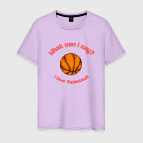 Мужская футболка хлопок с принтом I Love Basketball в городе Новоалтайск, 100% хлопок | прямой крой, круглый вырез горловины, длина до линии бедер, слегка спущенное плечо. | basketball | game | nba | sport | streetball | баскетбол | баскетболист | игра | игрок | мяч | нба | спорт | стритбол | тренер