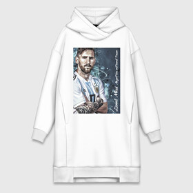 Платье-худи хлопок с принтом Lionel Messi в городе Новоалтайск,  |  | barcelona | football | forward | messi | star | барселона | звезда | месси | нападающий | футбол