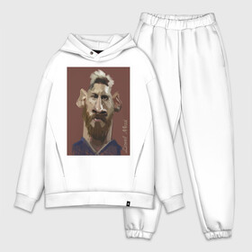 Мужской костюм хлопок OVERSIZE с принтом Messi в городе Новоалтайск,  |  | barcelona | football | forward | messi | star | барселона | звезда | месси | нападающий | футбол
