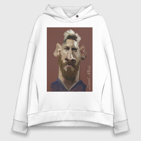 Женское худи Oversize хлопок с принтом Messi в городе Новоалтайск, френч-терри — 70% хлопок, 30% полиэстер. Мягкий теплый начес внутри —100% хлопок | боковые карманы, эластичные манжеты и нижняя кромка, капюшон на магнитной кнопке | barcelona | football | forward | messi | star | барселона | звезда | месси | нападающий | футбол