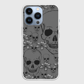 Чехол для iPhone 13 Pro с принтом Цветы и черепа в городе Новоалтайск,  |  | skull | голова | растения | скелет | цветок | череп