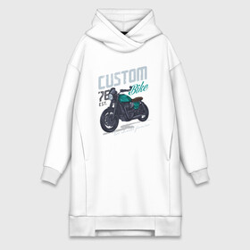 Платье-худи хлопок с принтом Custom Bike в городе Новоалтайск,  |  | bike | custom | байк | байкер | кастом | мото | мотокросс | мотоцикл | скорость