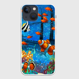 Чехол для iPhone 13 mini с принтом На глубине | Рыбки | Пляжная в городе Новоалтайск,  |  | море | мультяшки | океан | пляжная | рыба | рыбки | рыбы