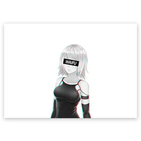 Поздравительная открытка с принтом A2 | WAIFU в городе Новоалтайск, 100% бумага | плотность бумаги 280 г/м2, матовая, на обратной стороне линовка и место для марки
 | 2a | 2б | ahegao | anime | automata | b2 | cyber | emil | girl | girls | glitch | hikka | neon | nier | senpai | waifu | yorha | а2 | аниме | ахегао | вайфу | глитч | глич | девушка | кибер | манга | неон | семпай | сенпай | тян | тяночка | 