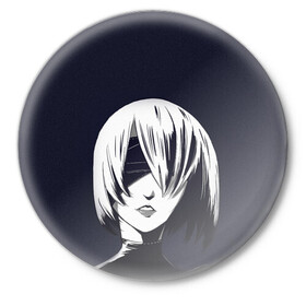 Значок с принтом Nier Automata 2B (Z) в городе Новоалтайск,  металл | круглая форма, металлическая застежка в виде булавки | Тематика изображения на принте: 2b | automata | bayonetta | drakengard | nier | nier automata | rpg | yorha | yorha 2b | компьютерная игра | ниэр | рпг