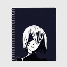 Тетрадь с принтом Nier Automata 2B (Z) в городе Новоалтайск, 100% бумага | 48 листов, плотность листов — 60 г/м2, плотность картонной обложки — 250 г/м2. Листы скреплены сбоку удобной пружинной спиралью. Уголки страниц и обложки скругленные. Цвет линий — светло-серый
 | 2b | automata | bayonetta | drakengard | nier | nier automata | rpg | yorha | yorha 2b | компьютерная игра | ниэр | рпг