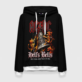 Женская толстовка 3D с принтом AC DC Hells Bells в городе Новоалтайск, 100% полиэстер  | двухслойный капюшон со шнурком для регулировки, мягкие манжеты на рукавах и по низу толстовки, спереди карман-кенгуру с мягким внутренним слоем. | ac dc | acdc | back in black | columbia | epic | force | guitar | pop | rock | vevo | ангус | ангус янг | ас дс | асдс | блюз | бон скотт | брайан джонсон | дэйв эванс | клифф уильямс | крис слейд | малькольм янг | рок | стиви янг | фил радд
