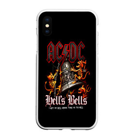 Чехол для iPhone XS Max матовый с принтом AC DC Hells Bells в городе Новоалтайск, Силикон | Область печати: задняя сторона чехла, без боковых панелей | Тематика изображения на принте: ac dc | acdc | back in black | columbia | epic | force | guitar | pop | rock | vevo | ангус | ангус янг | ас дс | асдс | блюз | бон скотт | брайан джонсон | дэйв эванс | клифф уильямс | крис слейд | малькольм янг | рок | стиви янг | фил радд
