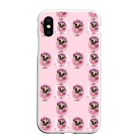 Чехол для iPhone XS Max матовый с принтом Милая собачка в городе Новоалтайск, Силикон | Область печати: задняя сторона чехла, без боковых панелей | пес | песик | собака | собачка | цветочек | щенок | щеночек