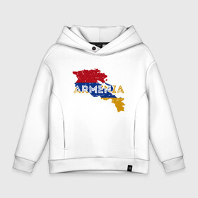 Детское худи Oversize хлопок с принтом Armenia Map в городе Новоалтайск, френч-терри — 70% хлопок, 30% полиэстер. Мягкий теплый начес внутри —100% хлопок | боковые карманы, эластичные манжеты и нижняя кромка, капюшон на магнитной кнопке | armenia | armenya | арарат | армения | армяне | армянин | горы | ереван | кавказ | народ | саркисян | ссср | страна | флаг
