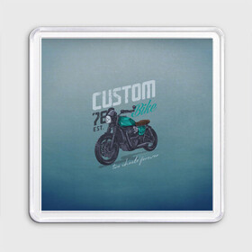 Магнит 55*55 с принтом Custom Bike в городе Новоалтайск, Пластик | Размер: 65*65 мм; Размер печати: 55*55 мм | bike | custom | байк | байкер | кастом | мото | мотокросс | мотоцикл | скорость