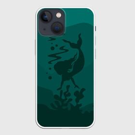Чехол для iPhone 13 mini с принтом Русалка в городе Новоалтайск,  |  | Тематика изображения на принте: flowers | mermaid | морская | русалка | русалочка | ундина | цветы