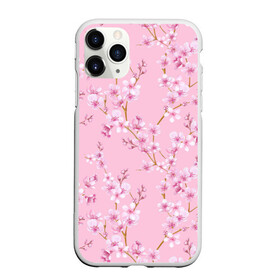 Чехол для iPhone 11 Pro матовый с принтом Цветущая розовая вишня в городе Новоалтайск, Силикон |  | Тематика изображения на принте: cherry blossom | sakura | азия | весна | ветки | вишня | для девушки | женский | милый | нежный | природа | розовый | сакура | цветение | цветочный принт | цветущая вишня | цветущие ветки | цветущий миндаль