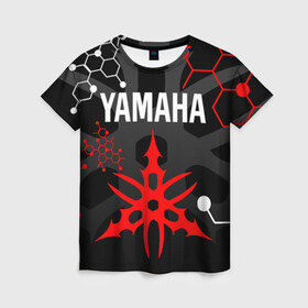 Женская футболка 3D с принтом YAMAHA / ЯМАХА / МОТОСПОРТ в городе Новоалтайск, 100% полиэфир ( синтетическое хлопкоподобное полотно) | прямой крой, круглый вырез горловины, длина до линии бедер | motorcycle | yamaha | yzf r6. | байк | байкер | мотоспорт | мототехника | мотоцикл | мотоциклист | скутер | ямаха