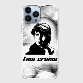 Чехол для iPhone 13 Pro Max с принтом Tom Cruise (famous actor) в городе Новоалтайск,  |  | Тематика изображения на принте: black and white | famous actor | hollywood actor | tom cruise | tom cruise lettering | tom cruise print | актер голливуда | известный актер | надпись том круз | принт том круз | том круз | черный и белый