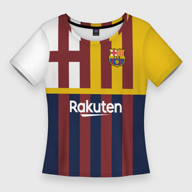 Женская футболка 3D Slim с принтом BARCELONA FC  БАРСЕЛОНА ФК  BARCA в городе Новоалтайск,  |  | barca | barcelona | fc barca | арнау тенас | барка | барселона | жерар пике | жорди альба | иньяки пенья | клеман лангле | нето | оскар мингеса | сантьяго рамос