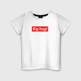 Детская футболка хлопок с принтом Big hug! в городе Новоалтайск, 100% хлопок | круглый вырез горловины, полуприлегающий силуэт, длина до линии бедер | beaver | norbert | supreme | the angry beavers | бобр | злые бобры | крутые бобры | норберт | фостер