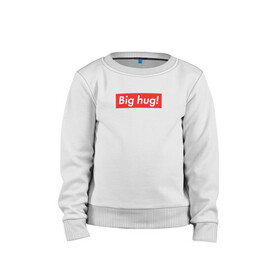 Детский свитшот хлопок с принтом Big hug! в городе Новоалтайск, 100% хлопок | круглый вырез горловины, эластичные манжеты, пояс и воротник | beaver | norbert | supreme | the angry beavers | бобр | злые бобры | крутые бобры | норберт | фостер