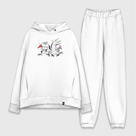 Женский костюм хлопок Oversize с принтом Крутые бобры Норберт и Деггет в городе Новоалтайск,  |  | beaver | daggett | doofus | norbert | the angry beavers | бобр | деггет | дуфус | злые бобры | крутые бобры | норберт | фостер
