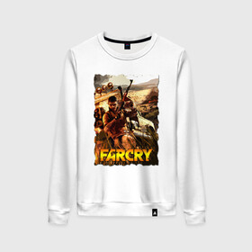 Женский свитшот хлопок с принтом FARCRY Fortune’s в городе Новоалтайск, 100% хлопок | прямой крой, круглый вырез, на манжетах и по низу широкая трикотажная резинка  | farcry | fc 5 | fc5 | фар край