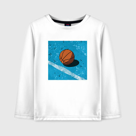 Детский лонгслив хлопок с принтом Streetball в городе Новоалтайск, 100% хлопок | круглый вырез горловины, полуприлегающий силуэт, длина до линии бедер | basketball | game | nba | sport | streetball | баскетбол | баскетболист | игра | игрок | мяч | нба | спорт | стритбол | тренер