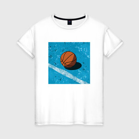 Женская футболка хлопок с принтом Streetball в городе Новоалтайск, 100% хлопок | прямой крой, круглый вырез горловины, длина до линии бедер, слегка спущенное плечо | basketball | game | nba | sport | streetball | баскетбол | баскетболист | игра | игрок | мяч | нба | спорт | стритбол | тренер